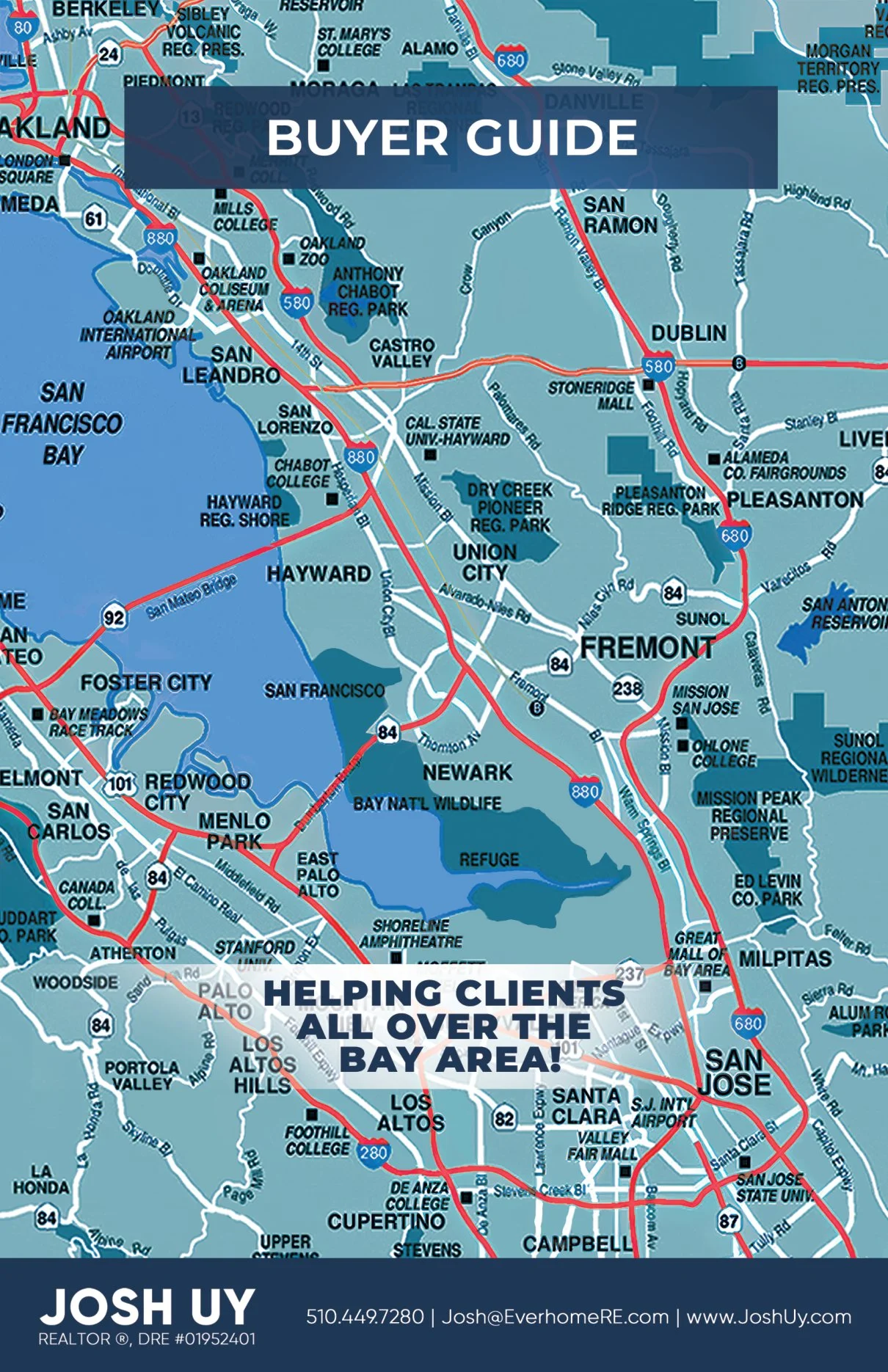 Buyer Guide cover: helping clients all over the Bay Area, Josh Uy, REALTOR